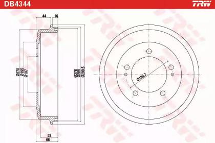 TRW DB4344 Bremstrommel TRW DB4344 Bremstrommel