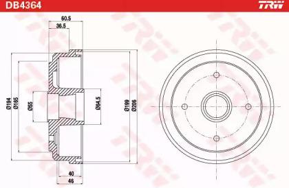 TRW DB4364 Барабан гальмівний