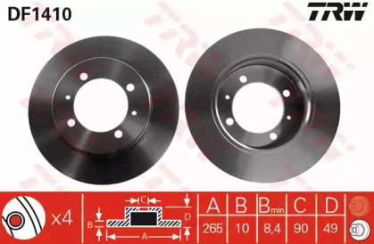 TRW DF1410 Brake disc