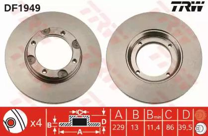 TRW DF1952 Brake disc TRW DF1952 Brake disc