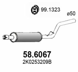 Asso 58.6067 Muffler assy front