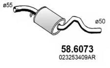 Asso 58.6073 Середній глушник вихлопних газів Asso 58.6073 Середній глушник вихлопних газів