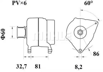 Mahle Original MG 105 Генератор Mahle Original MG 105 Генератор