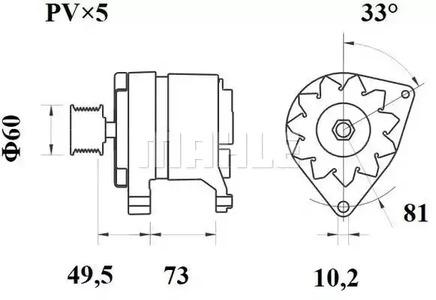 Mahle Original MG 208 Alternator assy Mahle Original MG 208 Alternator assy