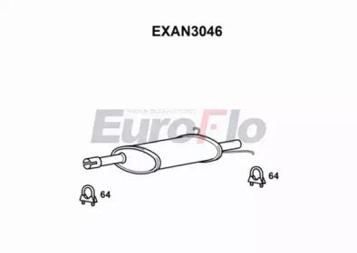 Euroflo EXAN3046 Muffler assy front Euroflo EXAN3046 Muffler assy front