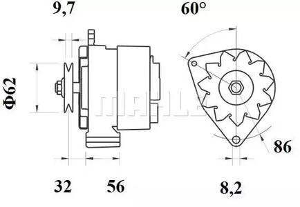 Mahle Original MG 522 Генератор Mahle Original MG 522 Генератор