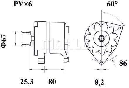Mahle Original MG 525 Alternator assy