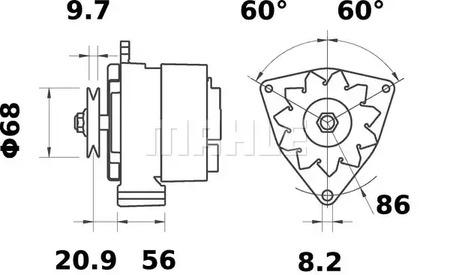 Mahle Original MG 604 Генератор Mahle Original MG 604 Генератор