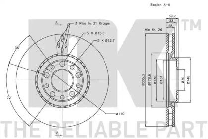NK 201022 Brake disc NK 201022 Brake disc