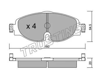 Trusting 966.0 Колодки гальмівні
