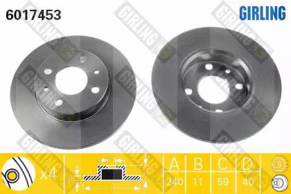 Girling 6410423 Brake set discs pads Girling 6410423 Brake set discs pads
