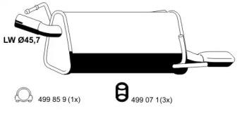 Ernst 033268 Глушник вихлопних газів кінцевий Ernst 033268 Глушник вихлопних газів кінцевий