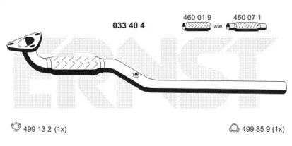 Ernst 033404 Випускна труба відпрацьованих газів Ernst 033404 Випускна труба відпрацьованих газів