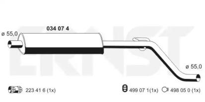 Ernst 034074 Muffler assy front Ernst 034074 Muffler assy front