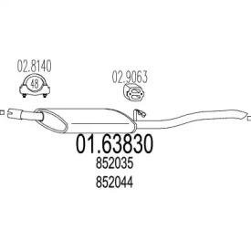 MTS 01.63830 Глушник вихлопних газів кінцевий