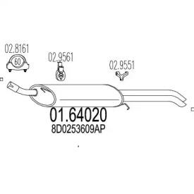 MTS 01.64020 Глушитель выхлопных газов конечный