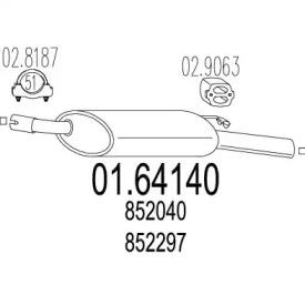 MTS 01.64140 Глушник вихлопних газів кінцевий