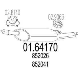 MTS 01.64170 Глушник вихлопних газів кінцевий