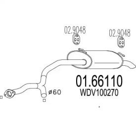 MTS 01.66110 Глушник вихлопних газів кінцевий MTS 01.66110 Глушник вихлопних газів кінцевий