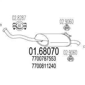 MTS 01.68070 Глушник вихлопних газів кінцевий MTS 01.68070 Глушник вихлопних газів кінцевий