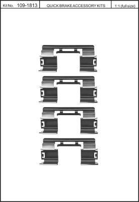 Quick Brake 109-1813 Монтажний комплект гальмівних колодок Quick Brake 109-1813 Монтажний комплект гальмівних колодок