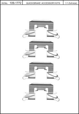 Quick Brake 109-1772 Монтажний комплект гальмівних колодок Quick Brake 109-1772 Монтажний комплект гальмівних колодок