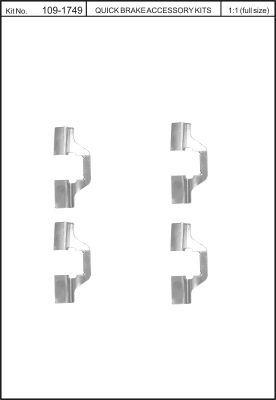 Quick Brake 109-1749 Монтажний комплект гальмівних колодок