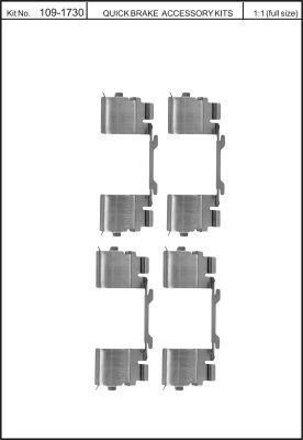 Quick Brake 109-1730 Монтажний комплект гальмівних колодок