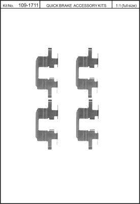 Quick Brake 109-1711 Монтажний комплект гальмівних колодок