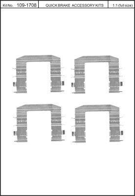 Quick Brake 109-1708 Монтажний комплект гальмівних колодок Quick Brake 109-1708 Монтажний комплект гальмівних колодок