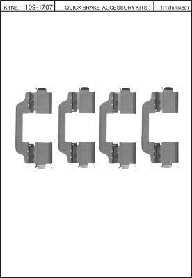 Quick Brake 109-1707 Монтажний комплект гальмівних колодок