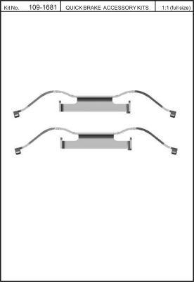 Quick Brake 109-1681 Монтажний комплект гальмівних колодок