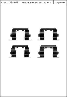 Quick Brake 109-1669 Монтажний комплект гальмівних колодок Quick Brake 109-1669 Монтажний комплект гальмівних колодок