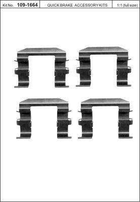 Quick Brake 109-1664 Монтажний комплект гальмівних колодок