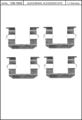 Quick Brake 109-1645 Монтажний комплект гальмівних колодок Quick Brake 109-1645 Монтажний комплект гальмівних колодок