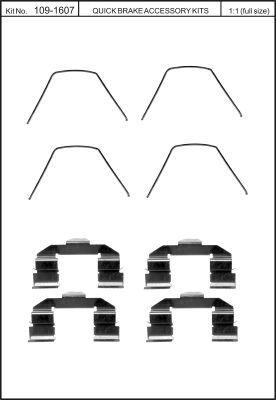 Quick Brake 109-1607 Монтажний комплект гальмівних колодок