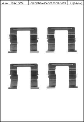 Quick Brake 109-1605 Монтажний комплект гальмівних колодок Quick Brake 109-1605 Монтажний комплект гальмівних колодок