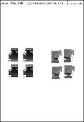 Quick Brake 109-1298 Монтажний комплект гальмівних колодок