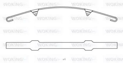 Woking ACA8543.00 Монтажний комплект гальмівних колодок Woking ACA8543.00 Монтажний комплект гальмівних колодок