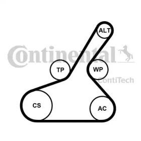 Contitech 6PK1190K1 Ремінь поліклиновий Contitech 6PK1190K1 Ремінь поліклиновий