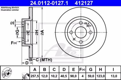 Ate 24.0112-0127.1 Brake disc Ate 24.0112-0127.1 Brake disc