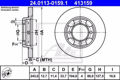 Ate 24.0113-0159.1 Brake disc Ate 24.0113-0159.1 Brake disc