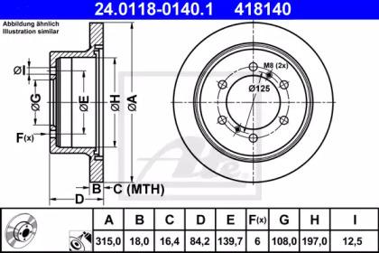 Ate 24.0118-0140.1 Диск гальмівний Ate 24.0118-0140.1 Диск гальмівний