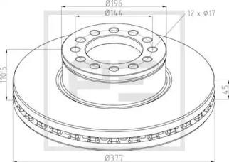 PE Automotive 036.144-00A Brake disc PE Automotive 036.144-00A Brake disc