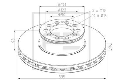 PE Automotive 036.145-00A Brake disc