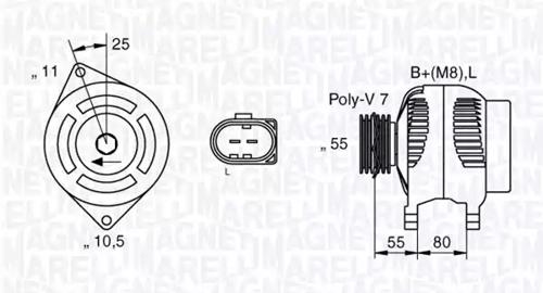 Magneti Marelli 063533250530 Alternator assy Magneti Marelli 063533250530 Alternator assy