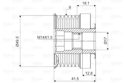 Valeo 588054 Шкив генератора Valeo 588054 Шкив генератора