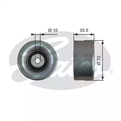 Gates T36173 Ролик натяжний ременя поліклинового Gates T36173 Ролик натяжний ременя поліклинового