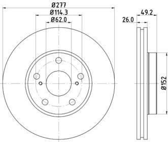 Hella 8DD 355 119-661 Диск гальмівний Hella 8DD 355 119-661 Диск гальмівний