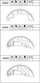 Asimco K8000 Колодки гальмівні Asimco K8000 Колодки гальмівні